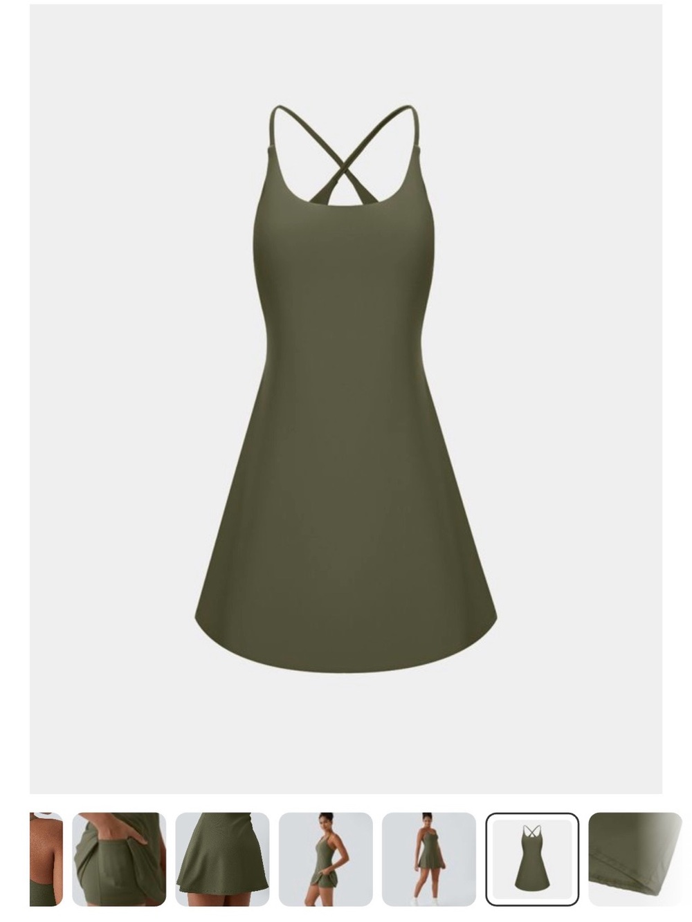 HALARA Olive Crossback Mini Dress